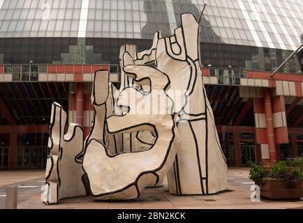 Denkmal mit stehenden Tier Skulptur in Chicago Illinois Stockfoto