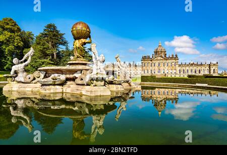 Atlas Fountain in Castle Howard bei York, England Stockfoto