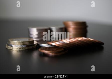 Stapel der Münzen Stockfoto