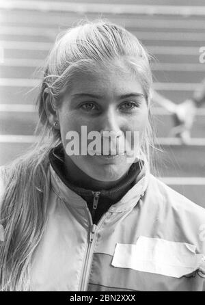 TRINE HATTESTAD Norwegischer Speerwerfer beim Europäischen Championat in Stuttgart 1968 Stockfoto