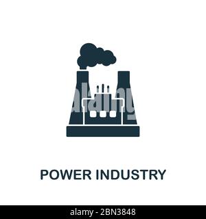 Symbol für die Energiewirtschaft aus der industriellen Sammlung. Einfache Linie Power Industry Icon für Vorlagen, Webdesign und Infografiken Stock Vektor