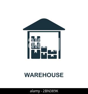 Lagersymbol aus der industriellen Sammlung. Einfache Linie Warehouse-Symbol für Vorlagen, Web-Design und Infografiken Stock Vektor