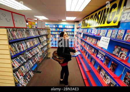 Blockbuster Video Verleih Laden schließen Reading 2013 Stockfoto