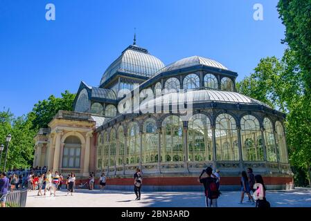 Palacio de Cristal (Glaspalast) im Buen Retiro Park in Madrid, Spanien Stockfoto