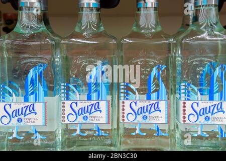 Tjumen, Russland-04. Mai 2020: Sauza Tequila Import Company ist ein Hersteller von Tequila in Tequila. Stockfoto