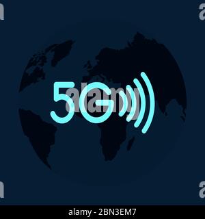 5g Neue Wireless Internet WiFi Verbindung, Vektorgrafik. Stock Vektor