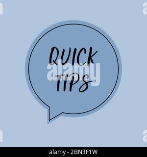 Phrase Quick Tips Konzept, Flache Vektorgrafik Stock Vektor