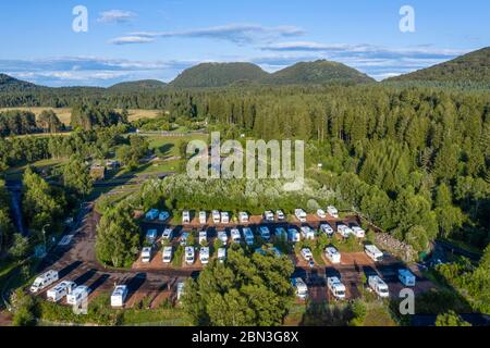 Frankreich, Puy de Dome, regionaler Naturpark Volcans d’Auvergne, Chaine des Puys, die von der UNESCO zum Weltkulturerbe erklärt wurde, Saint Ours les Roches, Vulcania, Ca Stockfoto