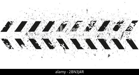 Vektordruck Strukturierte Reifenspur . Design-Element . Auto Profil Silhouette . Schlamm Spritzer Grunge Textur Stock Vektor