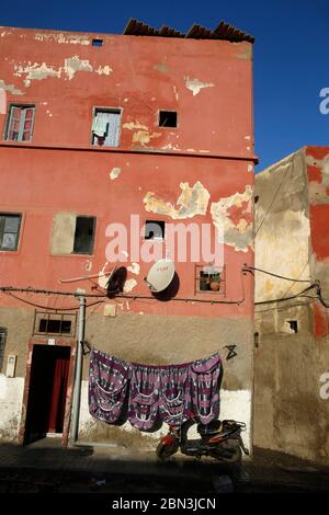 Arbeiterwohnungen in Casablanca, Marokko. Stockfoto