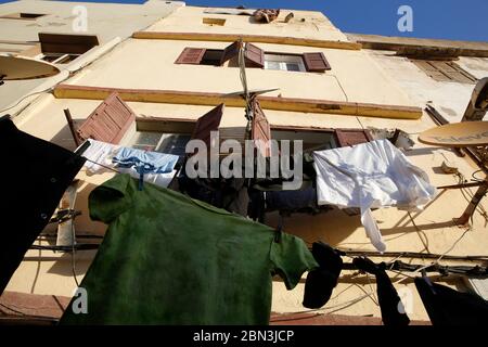 Arbeiterwohnungen in Casablanca, Marokko. Stockfoto