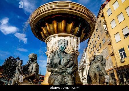 Mütterbrunnen in Skopje, Republik Mazedonien. Stockfoto