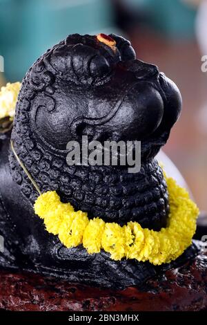 Sri Mahamariamman Hindu Tempel. Nandi, Heilige Bulle von Shiva. Kuala Lumpur. Malaysia. Stockfoto