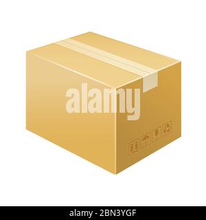 Box-Symbol auf weißem Hintergrund isoliert. Karton, Liefersymbol Stock Vektor