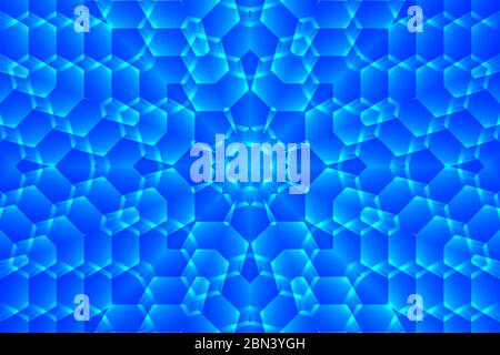Abstrakter polygonaler Hintergrund mit leuchtenden geometrischen Formen. Stockfoto
