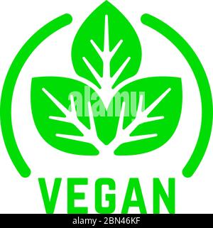 Einfaches rundes veganes Produkt grünes Logo Stock Vektor