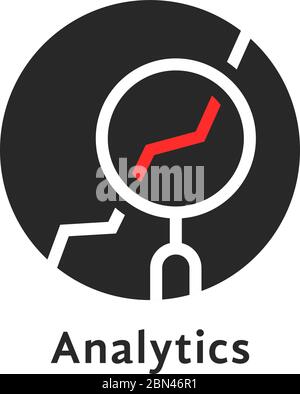 Rundes einfaches Analytics-Logo isoliert auf weiß Stock Vektor