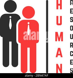 Human Resources Logo mit Stick Männer Figur Stock Vektor