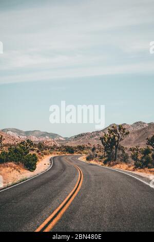 Straße im Joshua Tree National Park Stockfoto