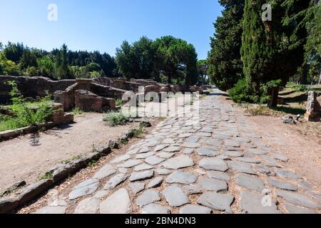 Der alte Eingang der Stadt, Ostia Antica, Ostia, Italien Stockfoto