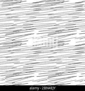 Abstrakt zerkratzt nahtloses Muster. Dünne, kreuzende Schraffelinien. Chaotisch gestreichelte Textur. Hintergrund mit getuschtem Umbruch. Vektor eps8 Abbildung. Stock Vektor