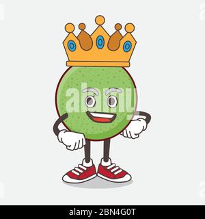 Eine Illustration von Melon Obst Cartoon Maskottchen Charakter stilisiert König auf Cartoon Maskottchen Design Stock Vektor