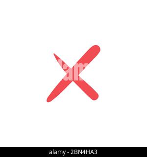 X-Marken . Rot Gekreuzte Vektorgrafik. Stock Vektor Illustration isoliert auf weißem Hintergrund. Stock Vektor