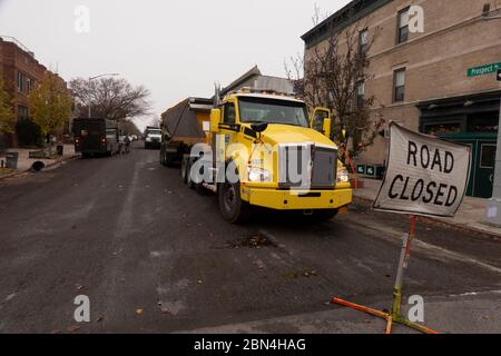 Pflasterstraße in Windsor Terrace Brooklyn NYC Stockfoto