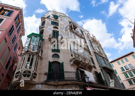 Can Forteza-Rey modernistisches Gebäude, Palma de Mallorca, Balearen, Spanien Stockfoto