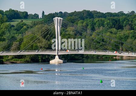 Die neue Brücke über die Ruhr in Essen-Kupferdreh, KampmannbrŸcke, Essen, NRW Stockfoto