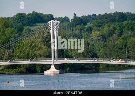 Die neue Brücke über die Ruhr in Essen-Kupferdreh, KampmannbrŸcke, Essen, NRW Stockfoto