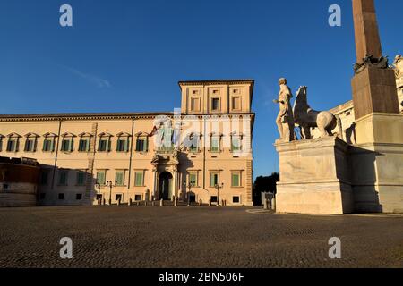 12. Mai 2020, Rom, Italien: Blick auf den Quirinale Palast wegen Phase 2 der Sperrung geschlossen Stockfoto