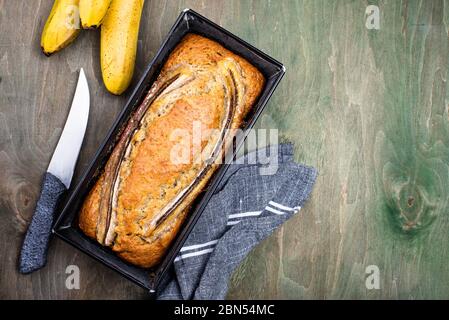 Bananenbrot oder Laibkuchen Stockfoto