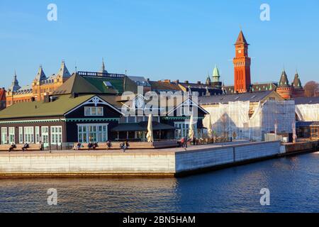 Hafen von Helsingborg in Schweden Stockfoto