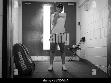 Simona Halep aus Rumänien vor ihrem Viertelfinale beim Nature Valley International WTA Premier Tennisturnier 2019 Stockfoto