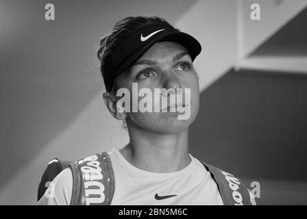 Simona Halep aus Rumänien vor ihrem Viertelfinale beim Nature Valley International WTA Premier Tennisturnier 2019 Stockfoto