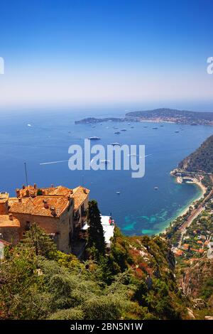 Landschaften Blick vom Gipfel des Eze-Berges, Nizza, Frankreich. Stockfoto