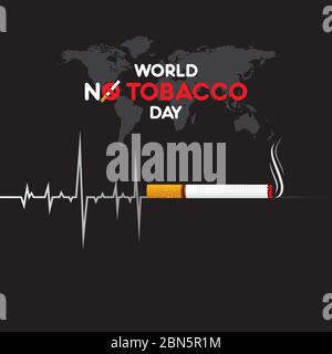 vektor Illustration Welt kein Tabak Tag, der am 31. Mai gefeiert wird Stock Vektor