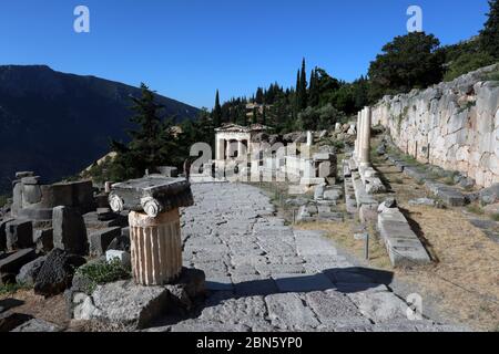 Der Heilige Weg, Delphi, Griechenland Stockfoto