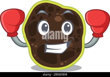 Maskottchen-Design von firmicutes als sportlicher Boxsportler Stock Vektor