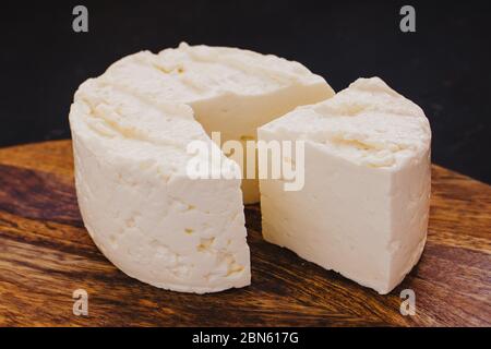 queso Panela Käse Scheiben, mexikanische Speisen, weißer und frischer Käse in mexiko Stockfoto