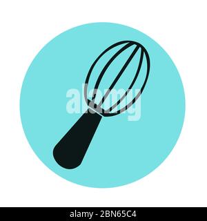 Silhouette des Mischers auf weißem Hintergrund Stockfoto