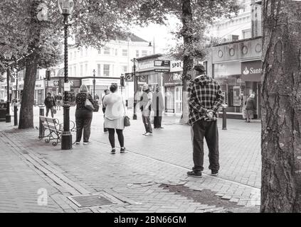 eastbourne Lockdown Shopping, isoliert, trostlos, covid 19, Corona-Virus Stockfoto