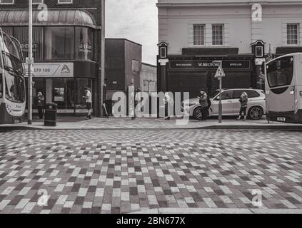 eastbourne Lockdown Shopping, isoliert, trostlos, covid 19, Corona-Virus Stockfoto