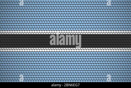 Abstrakte Flagge von Botswana aus Kreisen. Batswana Flagge mit farbigen Punkten, die ihm einen modernen und futuristischen abstrakten Look. Stock Vektor