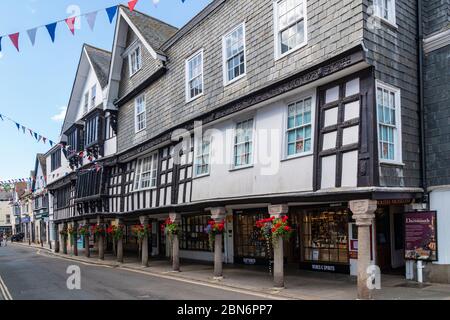 The Butterwalk, Dartmouth, Devon, England, Großbritannien Stockfoto