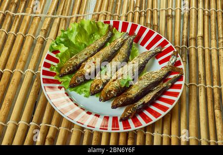 Gegrillte Sardinen, italienisch-amerikanische Fischtradition für Heiligabend Stockfoto