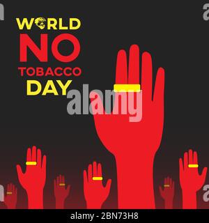 Welt kein Tabak Tag Text Hintergrund, Grußkarte oder Plakat für Kampagne aufhören zu rauchen Stock Vektor