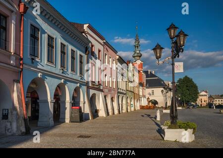 Namesti Miru (Friedensplatz) in Svitavy, Mähren, Tschechische Republik, Mitteleuropa Stockfoto