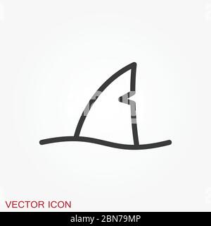 Shark-Symbol. Meer und Ozean Tier Symbol isoliert auf Hintergrund. Stock Vektor